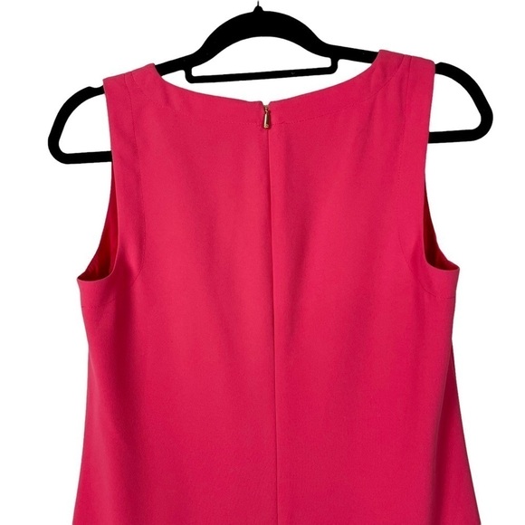 TRINA TURK YARROW SLEEVELESS DROP WAIST NOTCH NECK RUFFLE HEM DRESS - Picture 5 of 11